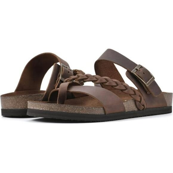 Womens Leather Braided Sandals Comfort Footbed Adjustable Strap Summer Shoes - Picture 2 of 7